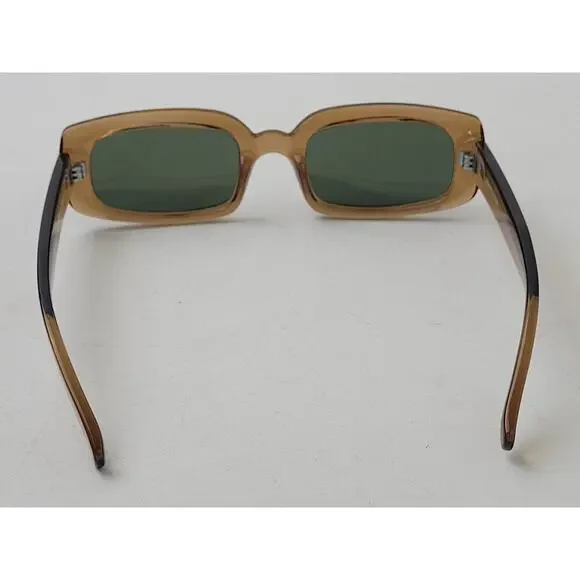 Le Specs Dynamite Tobacco/Green Rectangle Sunglasses 52-22-145 - Picture 4 of 9